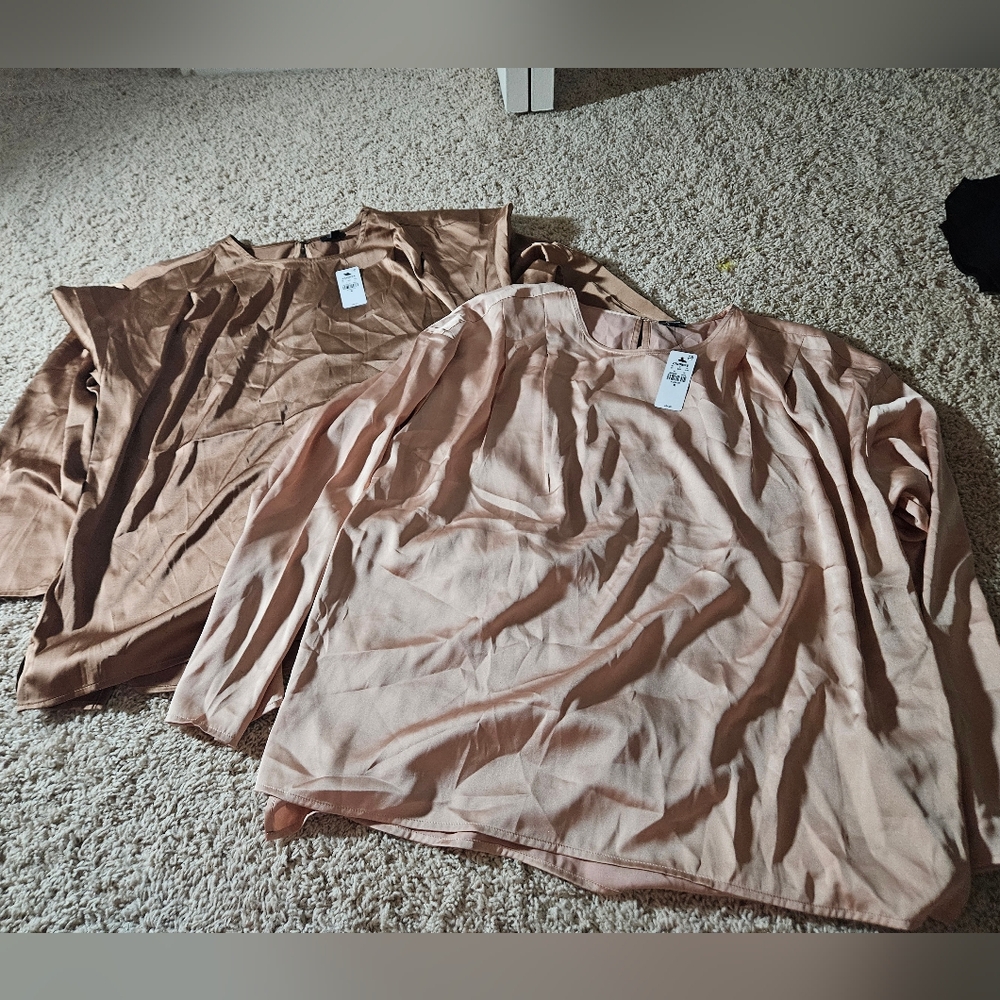 2 Ladies Size XL Express Silk Tops